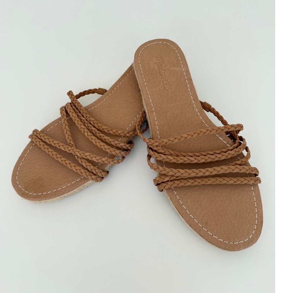 Madewell The Braided Boardwalk Espadrille Slide Sandals English Saddle MD777 8 - Picture 2 of 16
